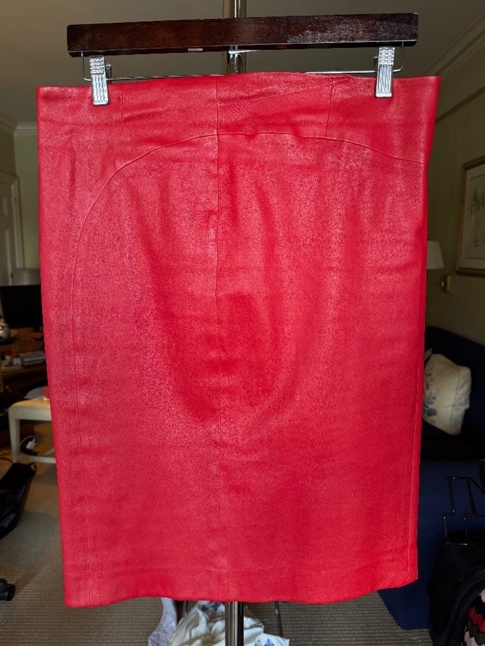 JOSEPH Red Lambskin Leather Pencil Skirt – EU 44 / US 12